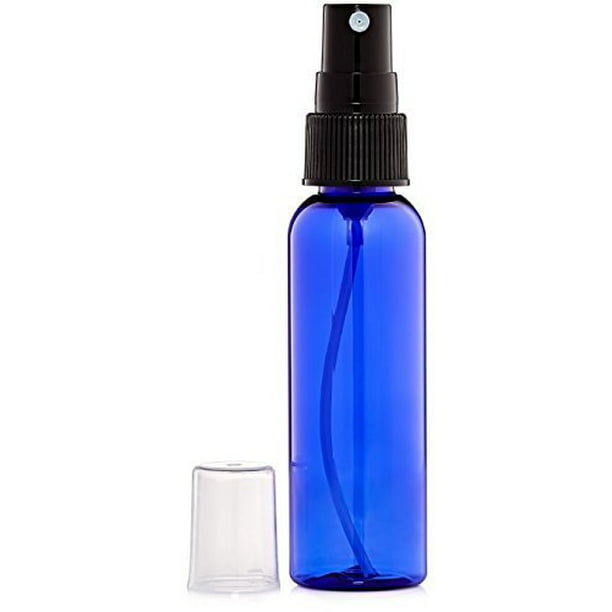 PremiumVials Set of 6 8 Oz Plastic PET Bullet Bottle with Black Fine Mist Sprayer Blue 
